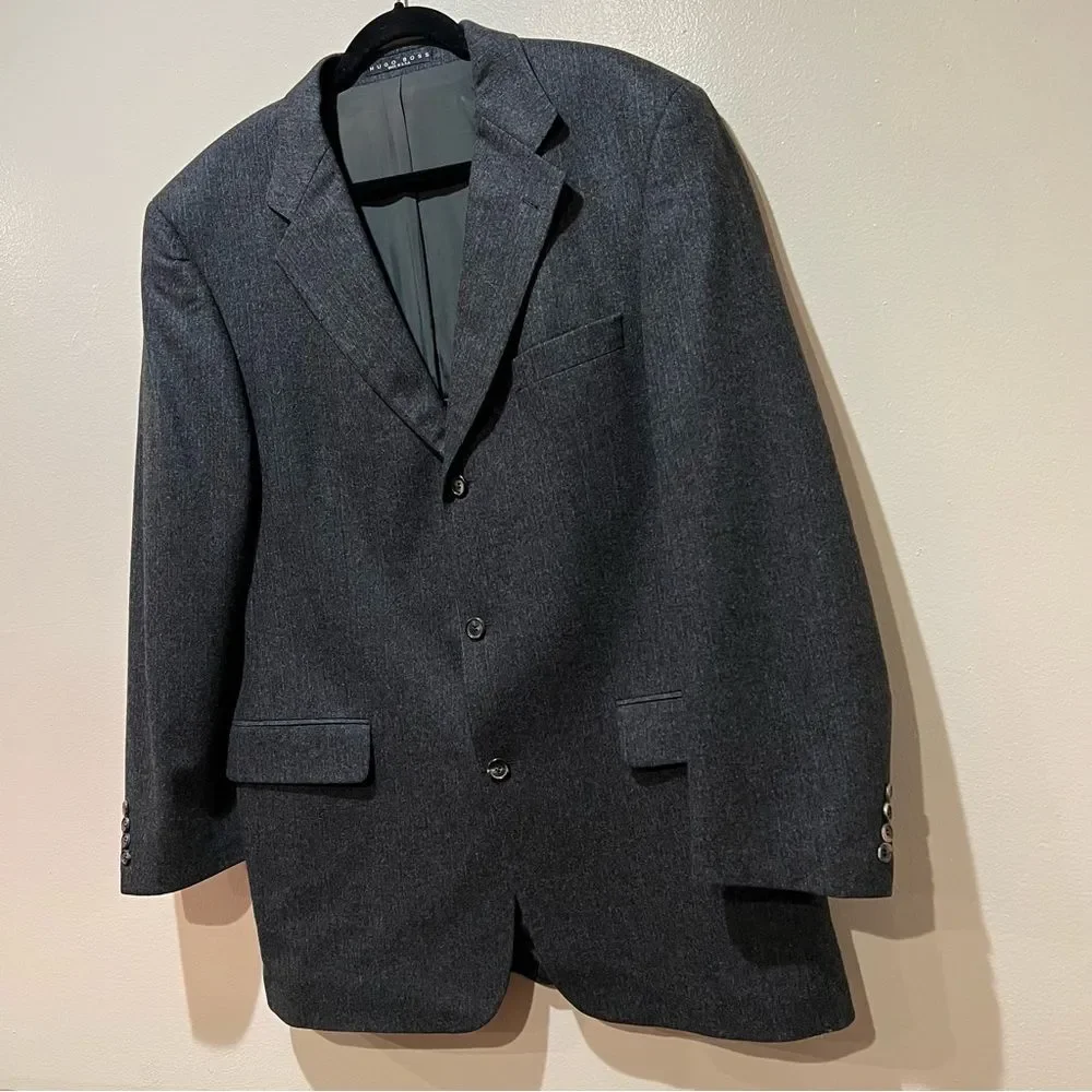 HUGO BOSS Cashmere Wool 3 Button Blazer Size 44T